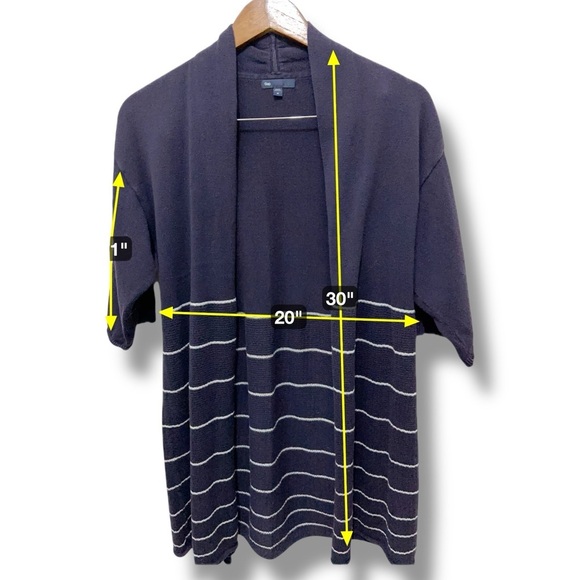 116 GAP | EUC Women’s White Navy Blue Striped Knit Open-Front Cardigan (Size M) - Picture 5 of 11